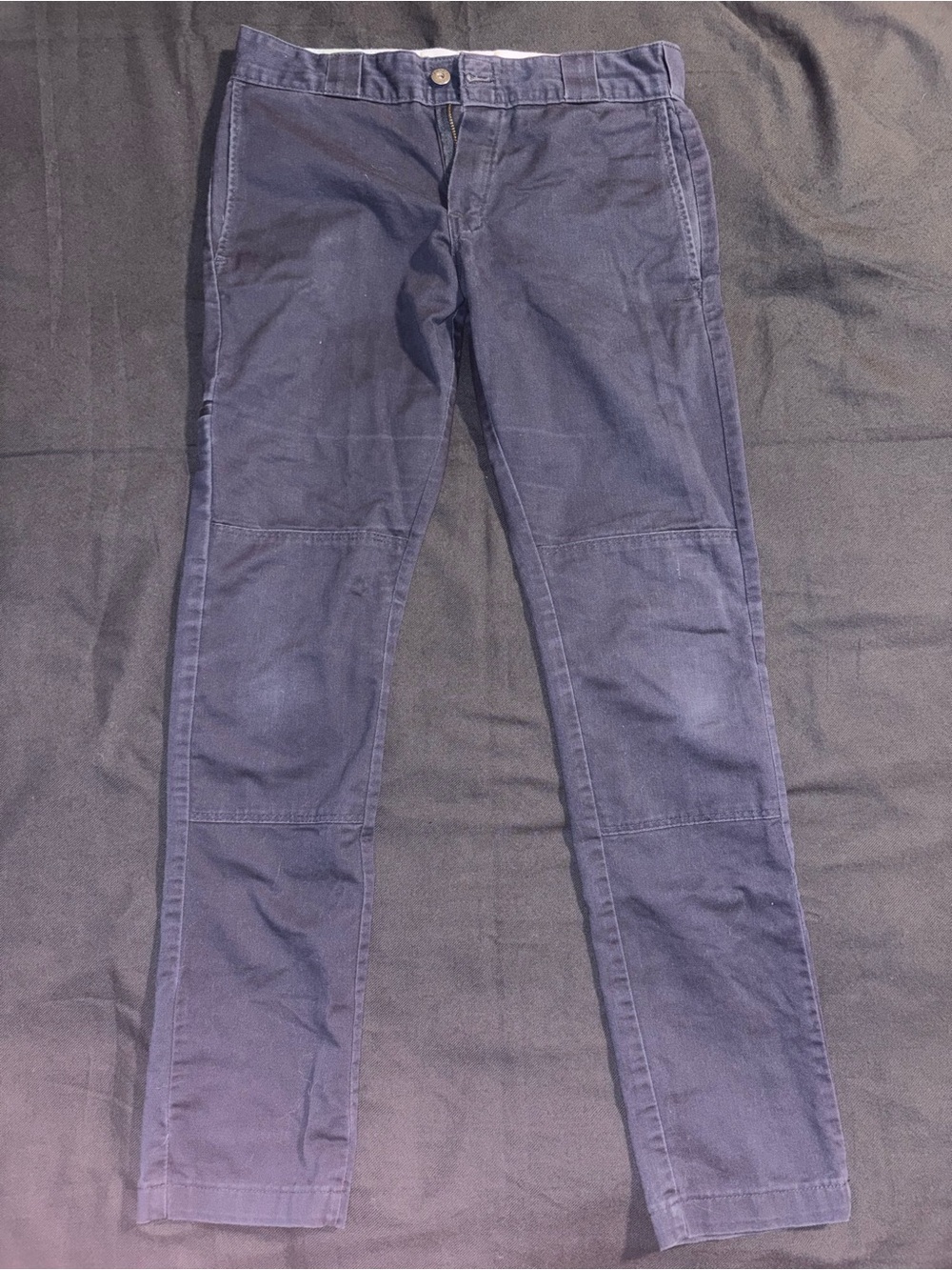 Women's Dickies Navy Slim Straight Jeans Work Pants Double Knee 30/32